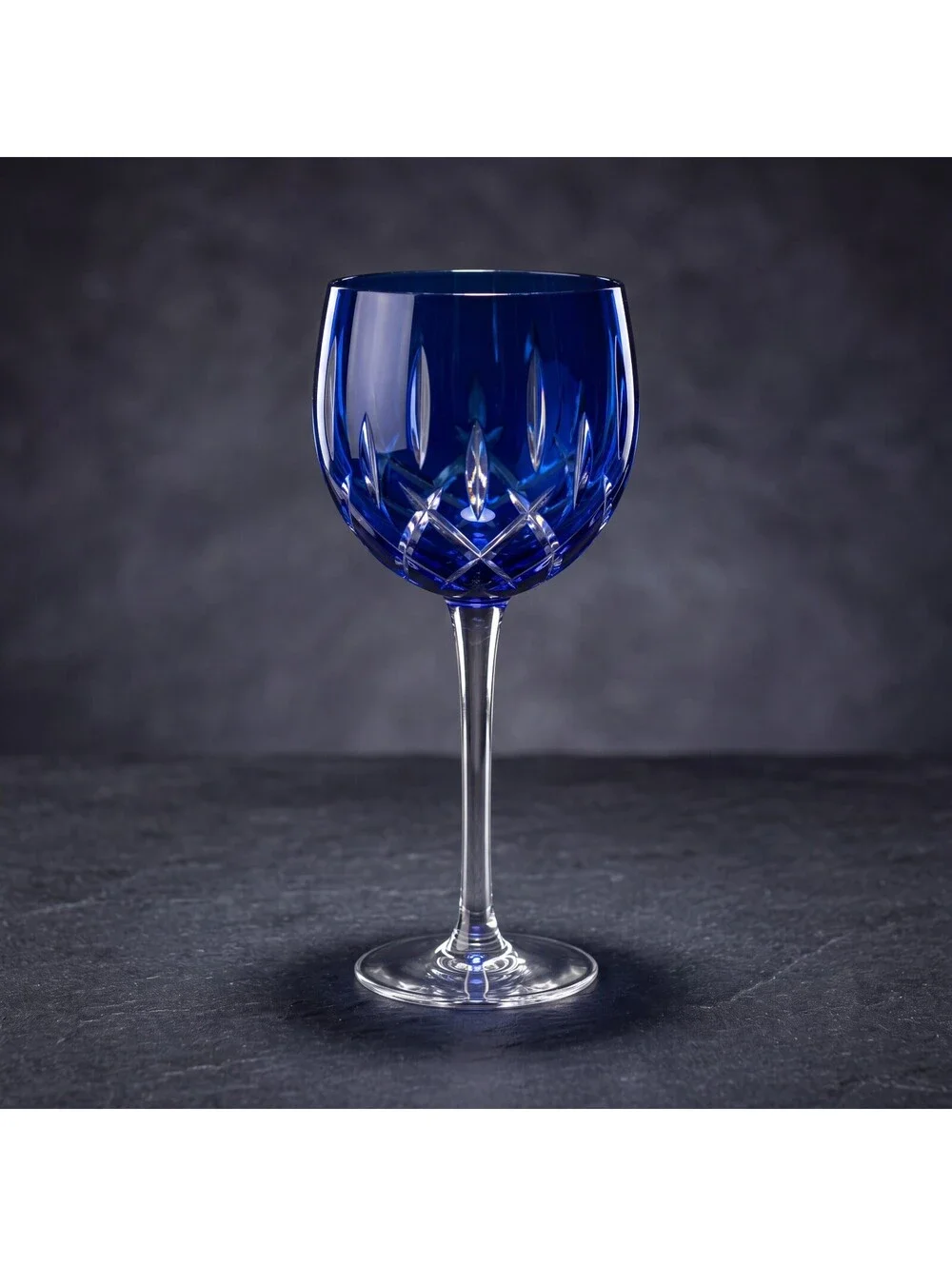 Vintage Gorham Crystal Lady Anne Sapphire Blue Hock Wine Glass 8 3/8